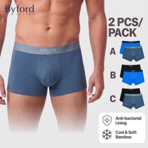 Byford 2pcs Men Seamless Pro Trunks Bamboo Elastane Underwear BMK651008