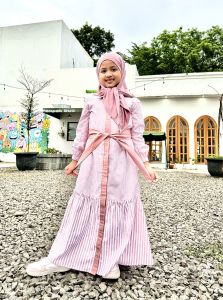 Amina Series Gamis Anak Perempuan Tali Salur Katun Dealova