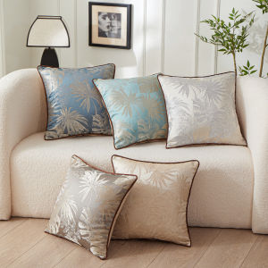 1PC Light Luxury Cushion Cover 45x45cm High Precision Modern Silver Grey leaf Pattern Pillow Covers Decorative Living Room Throw Pillowcase