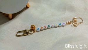 Customised Name Love You Handsign Bag Charm Personalised Keychain Christmas Gift