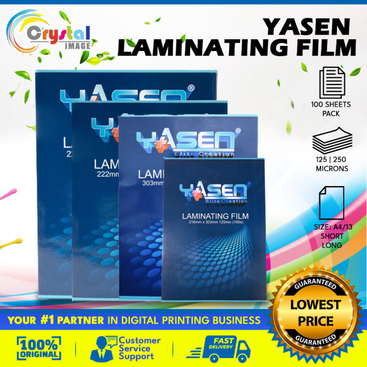 Laminating Film Document Size 100s (A4/Letter/Legal/A3) Yasen 125/250