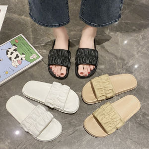 AVVET Sandal Slop Wanita Karet Jelly Korea Motif Serut 6697 Sendal Kokop Motif  Karet Elastis Balance Import