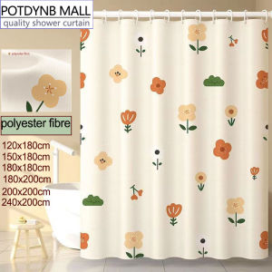 POTDYNB Polyester Shower Curtain waterproof Bathroom curtains Cute flower Pattern warm style printing thick polyester mildew Curtains bath curtain with Hooks