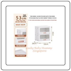 【JJ HOME】Stackable Multilayer Storage Cabinet with Wheels/Foldable Partitioned Rack