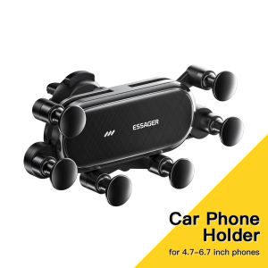 Magnetic Car Phone Holder Metal Gravity Air Vent Mount 360 Rotation For 4.7 To 6.7 Inch Smartphones