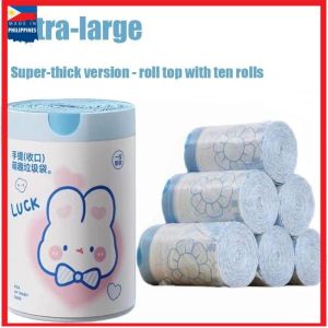 100/140/210pcs Garbage Bag Printing Drawstring Cute Cartoon High Value Home Kitchen Portable Thickening
