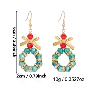 VOIDFARE Rhinestone Christmas Earrings Bell Snowflake Xmas Drop Dangle Stud Trendy Alloy Christmas Jewelry Christmas