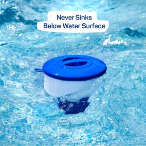 OUREAL 7 Inch Pool Floating Dispenser Floating Design Adjustable Flow Vents Pool Floater Enduring ABS Chemical Dispenser