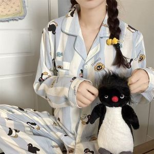 CCY 2222-M ชุดนอนผ้าฝ้ายแขนยาว-ขายาว ผ้านิ่มใส่สบาย สีสันสดใส สไตล์เกาหลี มาแรงในขณะนี้(สินค้าพร้อมส่ง)