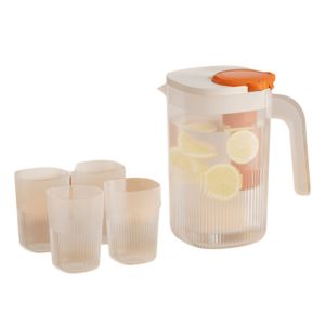 CSQ63 Transparent Infused Water Pitcher with 4 Cup Large Capacity Cold Water Pot Food Grade Heat-resistant Water Jug Juice