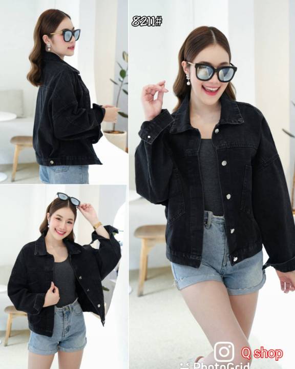 Jacket แจ็คเก็ตยีนส์แขนยาว เสื้อคลุมยีนส์ เสื้อยีนส์สาวอวบ เสื้อยีนส์คอตตอนใส่ได้ทุกดอกาศ