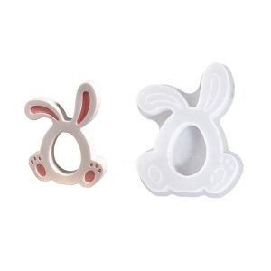 GIORGIONE Heat Resistant Easter Rabbit Molds Flexible Non-stick Silicone Bunny Mold Crafting Molds DIY Crafts Candle Making Mold Holiday Party