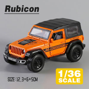 LEO 1:36 Jeep Wrangler Rubicon Diecast โมเดล รถอัลลอยด์รถยนต์ของเล่นคอลเลกชันของขวัญสําหรับเด็กชายสาว ของเล่นเด็ก