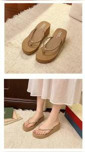 [Free Shipping] Height-increasing everyday thick-soled flip-flops with rhinestones invisible and easy to wear when going out rhinestone sandals that are a must-have for petite women