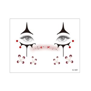 KEND Make Up Joker Face Tattoo Sticker Face Art Waterproof Little Witch Face Sticker Freckle Decals DIY Circus Clown Temporary Tattoo Halloween