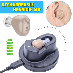 Mini Rechargeable ITE Hearing Aid Invisible Sound Amplifier for Hearing Loss Deaf Aid for The Elderly Hearing Device