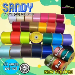 CE Cut Edge Satin Ribbons (Sandy or Supreme) for Gift Wrapping, Decorations