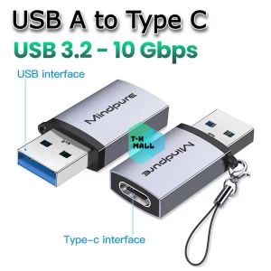 USB 3.2 / 3.0 Đầu chuyển đổi OTG adapter USB 3.1 OTG USB A sang Type C tốc độ cao 10Gbps Sạc Và Truyền Dữ Liệu Laptop
