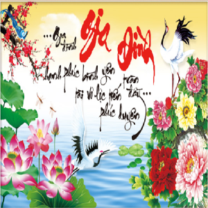 Tranh thêu HOA MẪU ĐƠN 70x36cm chưa thêu