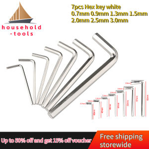 【household-tools】7pcs Hex Key Allen Wrench Set Industrial Grade Set Tools 0.7-3mm Silver Long Arm Hex Key Wrench Set