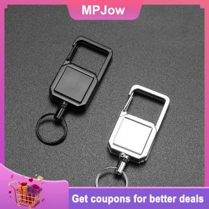 【MPJow】 1Pc Steel Wire Rope High Resilience Retractable Key Chain Outdoor Carabiner