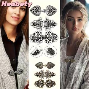 Heabety Fashion Winter Retro Sewing Cardigan Clip Sweater Blouse Pin Shawl Brooch Clip Clasps Casual Party Accessories Gift