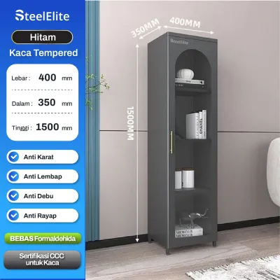 (DISKON 8.8) Lemari Kaca Besi Lemari Pajangan Lemari Hias Ruang Tamu Minimalis Lemari Display Lemari Buku Lemari Tas