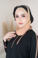 อาบาย่าสีดำสไตล์เรียบหรูดูแพง ตกแต่งแถบสีพรีเมี่ยม ชุดออกงานอิสลามหรือรับแขกผู้ใหญ่ ชุดรายอสวยๆ  IL34. 