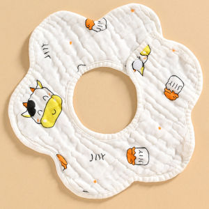 8 layers 100% cotton Baby Bibs 360 Rotate Drool Petal Bib Soft & Absorbent baby soft face eating cleaning towel