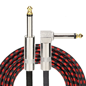 6.35mm (1/4inch) to 6.35mm (1/4inch) Headphone Adapter 90 Degree Right Angled Extension Cable for Mixer Guitar Piano
