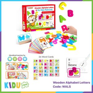 Mainan Edukasi Anak Alphabet Huruf Wipe and Clean Flash Card Belajar Menulis Wooden Alphabet Letters Kidu Baby
