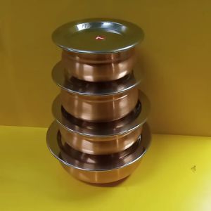 SERVING POT COPPER COATED STAINLESS STEEL POTS 4PCS SET