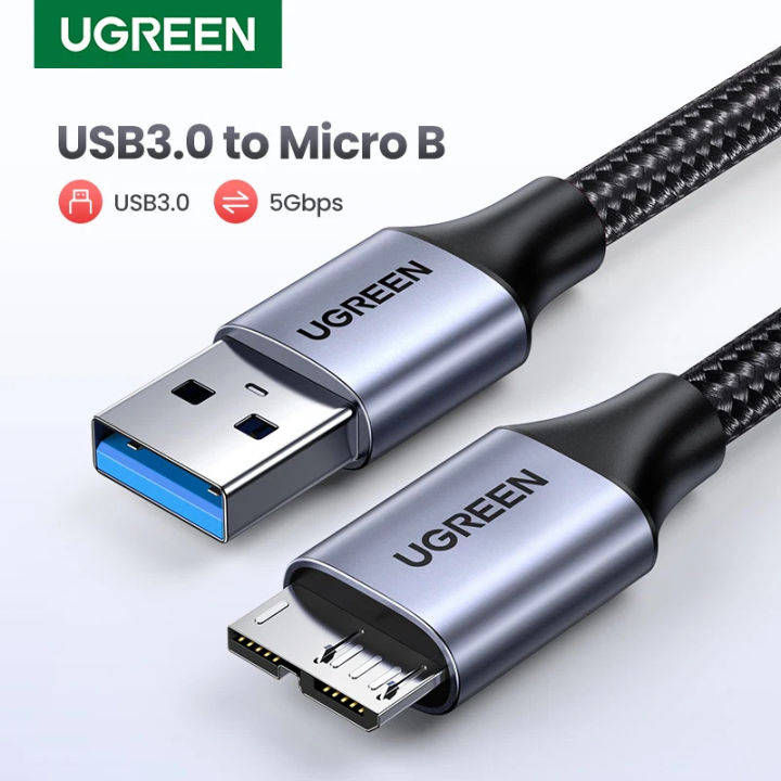 Ugreen Micro B cable USB 3A fast charging 5Gbps data cable external HDD  cable USB cord for Samsung hard disk SSD SATA cable Lazada PH