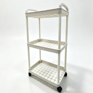 3-Tier Utility Trolley Cart With Wheels For Living Room Snacks Household Kitchen 3Layer Storage Rack