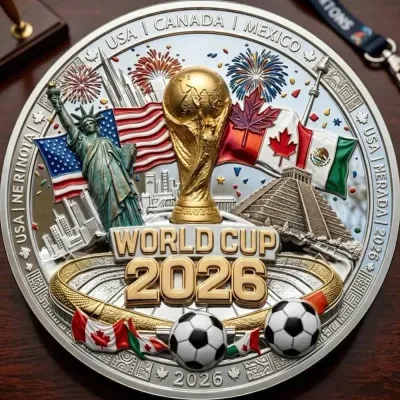 2026 FIFA World Cup USA Canada Mexico Commemorative Coin Collectible Souvenir dia 4CM