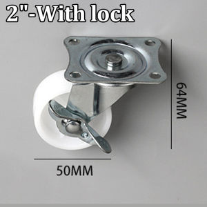 1.5" - 3" White Heavy-Duty Caster Wheel With Brake/Fixed/Swivel Without Lock Feet Wheel