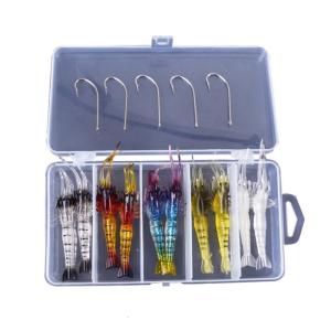 10pcs Simulation Shrimp Fishing Lures Shrimp Lures Rig Fishing Jigs with Hook for Trout Silicone Artificial Baits