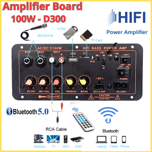 COD KIRIM CEPAT Kejian Amplifier Board Karaoke Rumahan Audio Bluetooth Super Full Bass 5.0 USB FM Radio TF DIY 100W D300