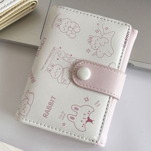 Cute Bear Short Wallets PU Leather Female Bifold Purses Women Card Holder Wallet for Girl Small Zipper Wallet with Coin Purse