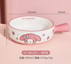 [SG] Ceramic Bowl Baking Pan Set Plate Sanrio Handle My Melody Hello Kitty HK Cinnamroll Character Sanrio Cartoon
