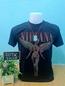 เสื้อยืดคลาสสิค คอกลมลายวินเทจ (สีดำ ลาย NIRVARA)M (ร้านขอคละลายให้ ต้องการเลือกลายรบกวนทักแชท)