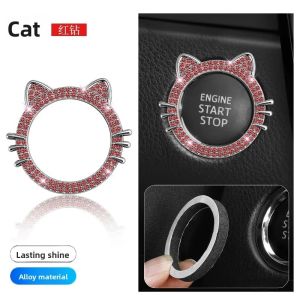 Sparkling Diamond Butterfly Car Engine Start Button Cover Ring – Self-Adhesive Crystal Decorative Protector Universal Fit – Auto Interior Accessories