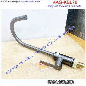 [HCM]Vòi bếp lạnh KAG-KBL78 cao 33cm cần cong xoay 180 độ màu xám ghi vòi chậu chén bát Roxanee không gỉ séc xả nước mạnh chất lượng tốt sử dụng siêu bền