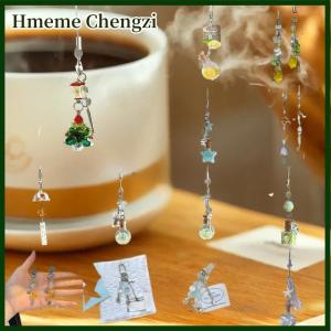 Hmeme Sweet Christmas Tree Drift Bottle Four-leaf Clover Pendant Phone Strap Keychain Exquisite Backpack Decoration Accessories Gifts