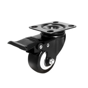 2pcs Roda Troli 2 Inci Roda Karet Rem Stainless Bantalan Ganda Universal