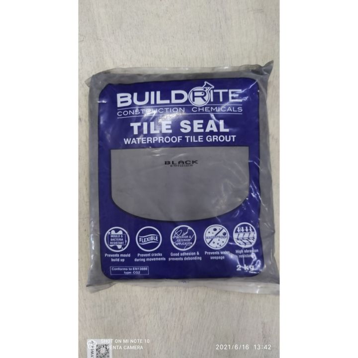 Buildrite Tile Seal Waterproof Tile Grout Medium / Dark Gray Or Black