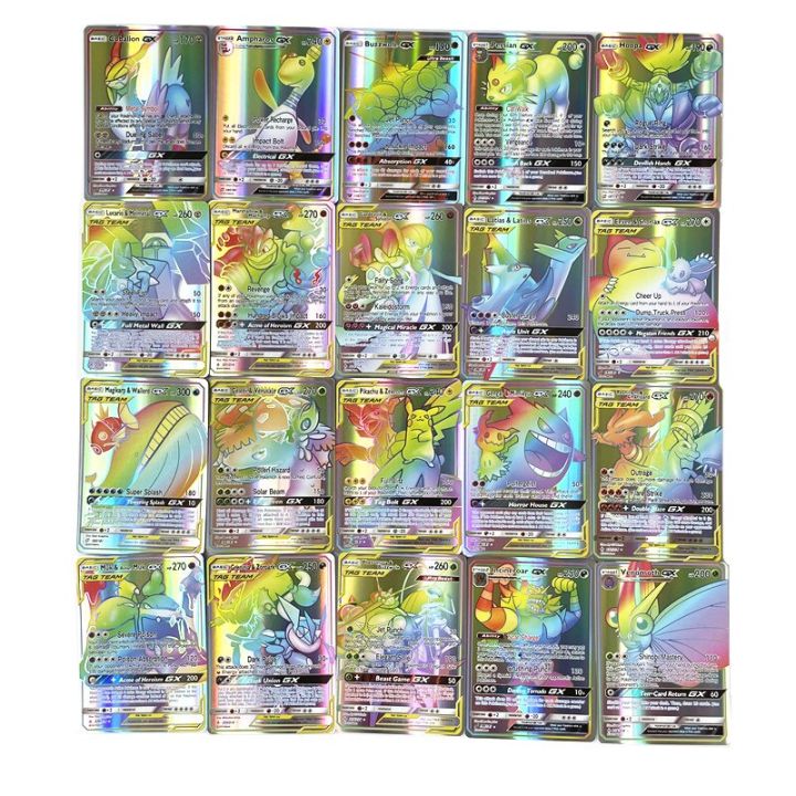 New Pokemon Cards English Rainbow Card TAG TEAM GX EX MEGA Shining Cards  Pokemon Trading Card Game Toy Gift For Children