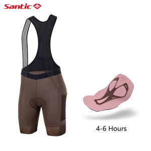 Santic Nữ Đi Xe Đạp Quần Short Yếm 5 Giờ Đi Xe 4D Đệm Chống Sốc Thoáng Khí Xe Đạp Xe Đạp Quần Ngắn