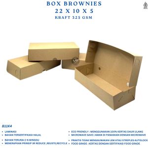 Box Brownies 22x10 Dus Brownies Laminasi 325 Gsm (Isi 30 Pcs / B11K4)