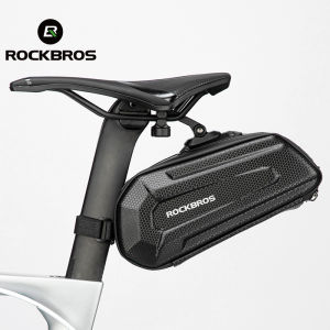 กระเป๋าปลายจักรยาน ROCKBROS 1.7L เปลือกแข็งส่วนหลังจักรยานเสือหมอบ MTB กันกระแทกกระเป๋าที่นั่งจักรยานพับได้ปล่อยอย่างรวดเร็วกระเป๋าเก็บของใต้อานจักรยาน